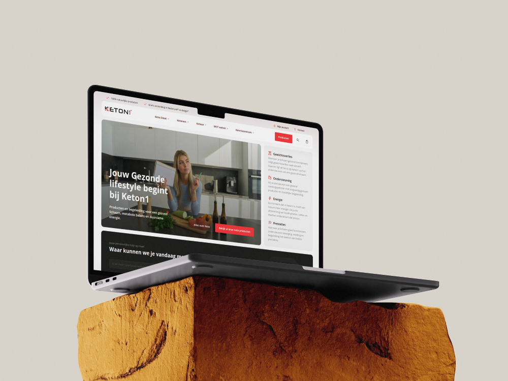 Webshop van Keton1 weergegeven op een laptop